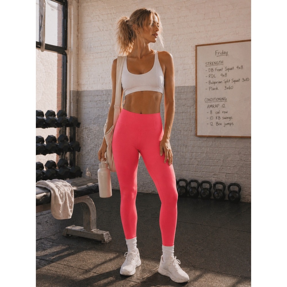 Free People Movement Women's Never Better Leggings Hibiscus Pink Large NWT